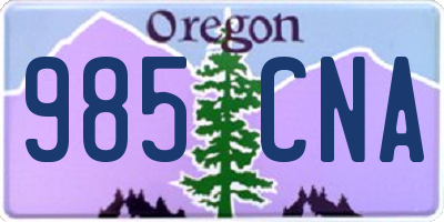 OR license plate 985CNA