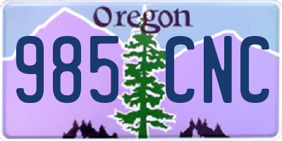 OR license plate 985CNC