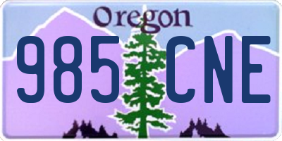 OR license plate 985CNE