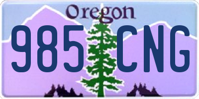 OR license plate 985CNG