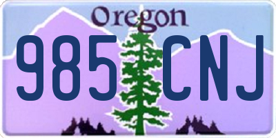 OR license plate 985CNJ