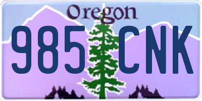 OR license plate 985CNK