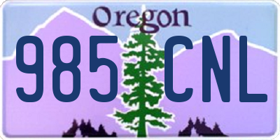 OR license plate 985CNL