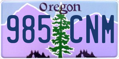OR license plate 985CNM