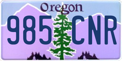 OR license plate 985CNR