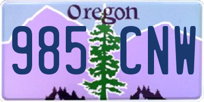 OR license plate 985CNW