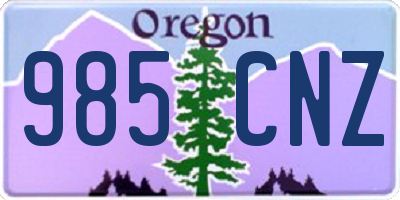 OR license plate 985CNZ