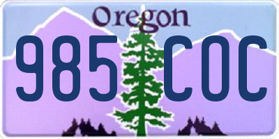 OR license plate 985COC