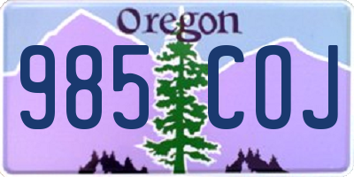 OR license plate 985COJ
