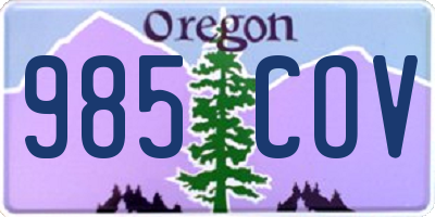 OR license plate 985COV
