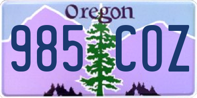 OR license plate 985COZ