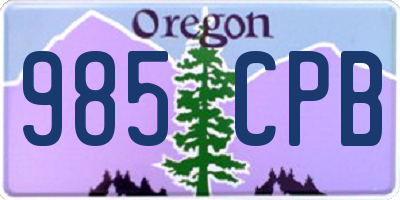 OR license plate 985CPB