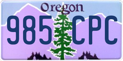 OR license plate 985CPC