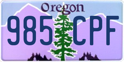 OR license plate 985CPF