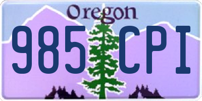 OR license plate 985CPI