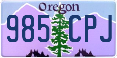 OR license plate 985CPJ