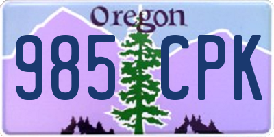 OR license plate 985CPK