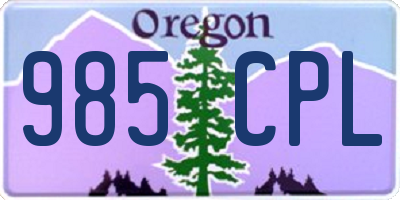 OR license plate 985CPL