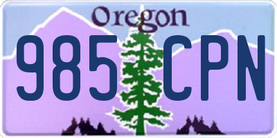 OR license plate 985CPN