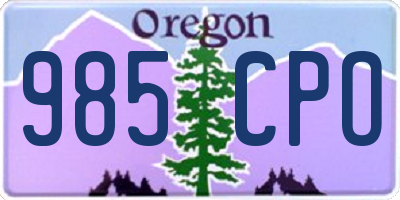 OR license plate 985CPO