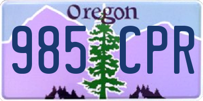 OR license plate 985CPR