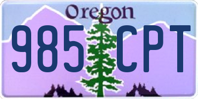 OR license plate 985CPT
