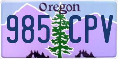 OR license plate 985CPV