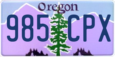 OR license plate 985CPX