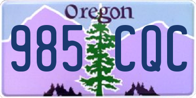 OR license plate 985CQC
