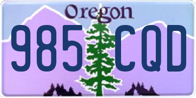 OR license plate 985CQD