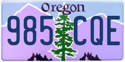 OR license plate 985CQE