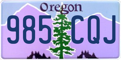 OR license plate 985CQJ