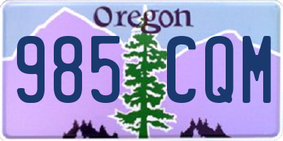 OR license plate 985CQM