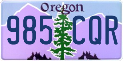 OR license plate 985CQR