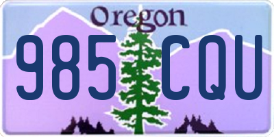 OR license plate 985CQU