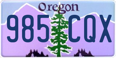OR license plate 985CQX