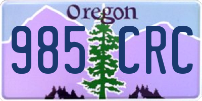 OR license plate 985CRC