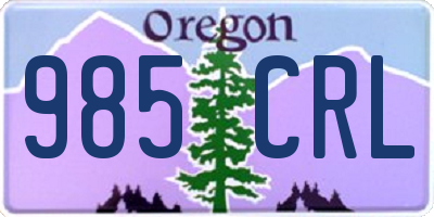 OR license plate 985CRL