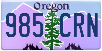 OR license plate 985CRN