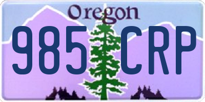 OR license plate 985CRP