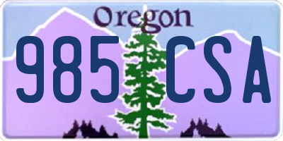 OR license plate 985CSA