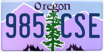 OR license plate 985CSE
