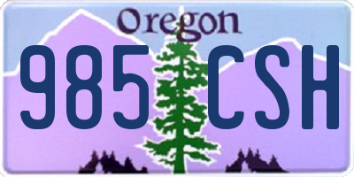 OR license plate 985CSH