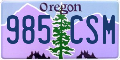 OR license plate 985CSM