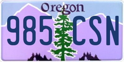 OR license plate 985CSN