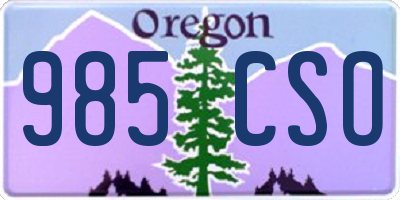 OR license plate 985CSO