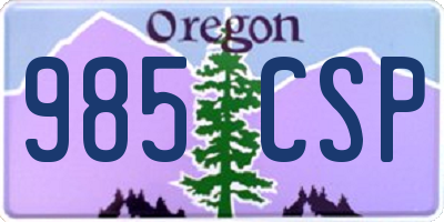 OR license plate 985CSP