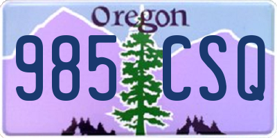 OR license plate 985CSQ