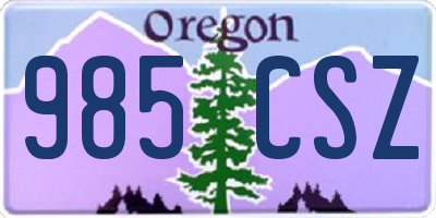 OR license plate 985CSZ