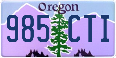 OR license plate 985CTI